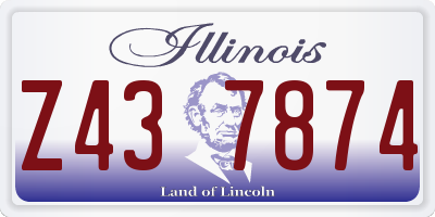 IL license plate Z437874