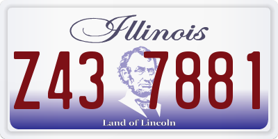 IL license plate Z437881