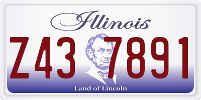 IL license plate Z437891