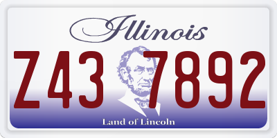 IL license plate Z437892