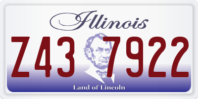 IL license plate Z437922