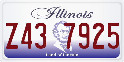 IL license plate Z437925