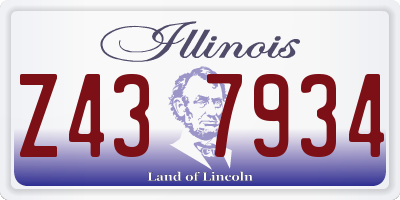 IL license plate Z437934
