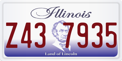 IL license plate Z437935