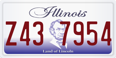 IL license plate Z437954