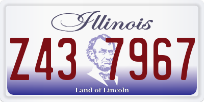 IL license plate Z437967
