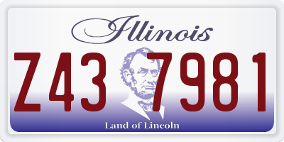 IL license plate Z437981