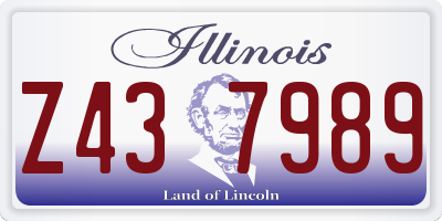IL license plate Z437989