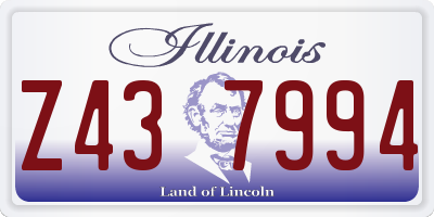 IL license plate Z437994