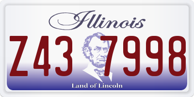 IL license plate Z437998