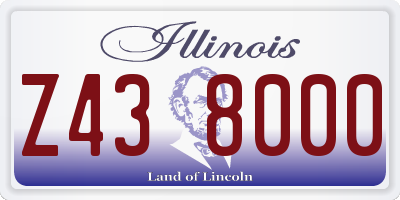 IL license plate Z438000