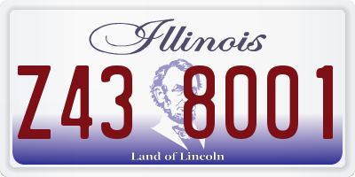 IL license plate Z438001