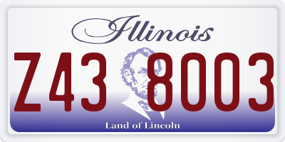 IL license plate Z438003
