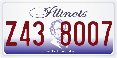 IL license plate Z438007