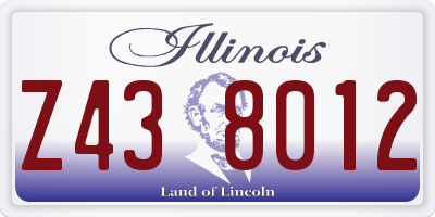 IL license plate Z438012