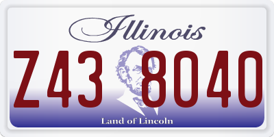 IL license plate Z438040
