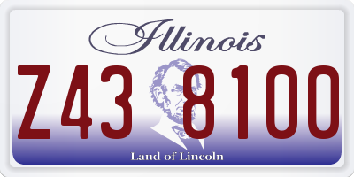 IL license plate Z438100