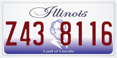 IL license plate Z438116