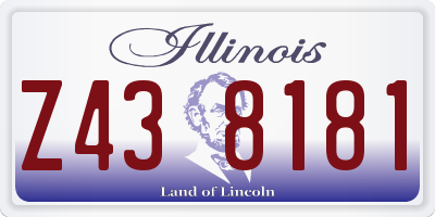 IL license plate Z438181