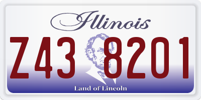 IL license plate Z438201