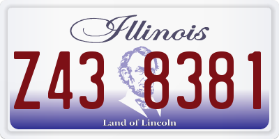 IL license plate Z438381
