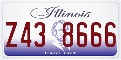 IL license plate Z438666