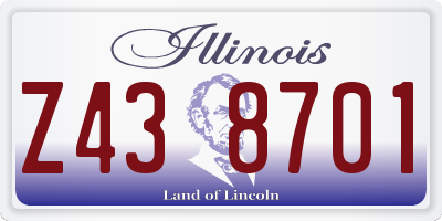 IL license plate Z438701