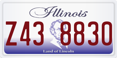 IL license plate Z438830