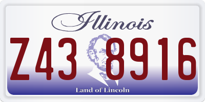 IL license plate Z438916