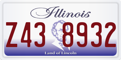 IL license plate Z438932