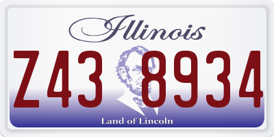 IL license plate Z438934