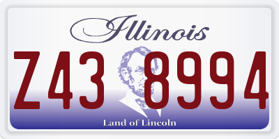 IL license plate Z438994