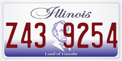 IL license plate Z439254