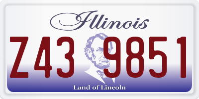 IL license plate Z439851