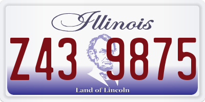 IL license plate Z439875