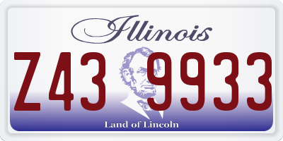 IL license plate Z439933