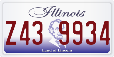 IL license plate Z439934