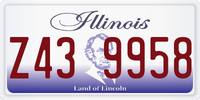 IL license plate Z439958