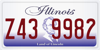 IL license plate Z439982