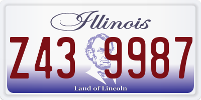 IL license plate Z439987