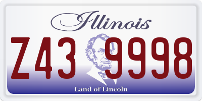 IL license plate Z439998