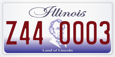 IL license plate Z440003