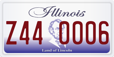 IL license plate Z440006