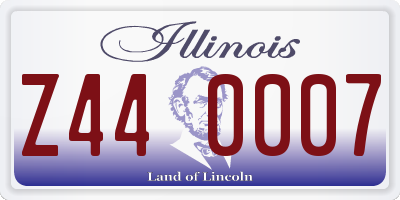 IL license plate Z440007