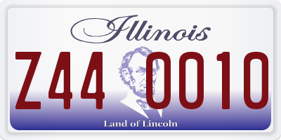 IL license plate Z440010