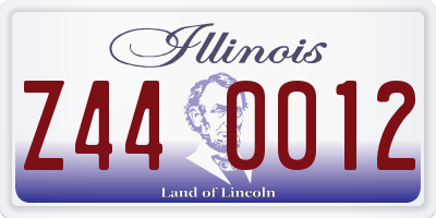 IL license plate Z440012