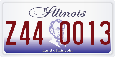 IL license plate Z440013