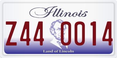 IL license plate Z440014