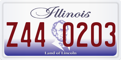 IL license plate Z440203