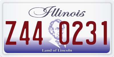 IL license plate Z440231